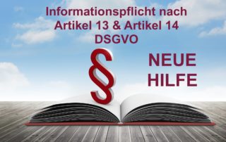 Informationspflicht Artikel 13 und 14 DSGVO